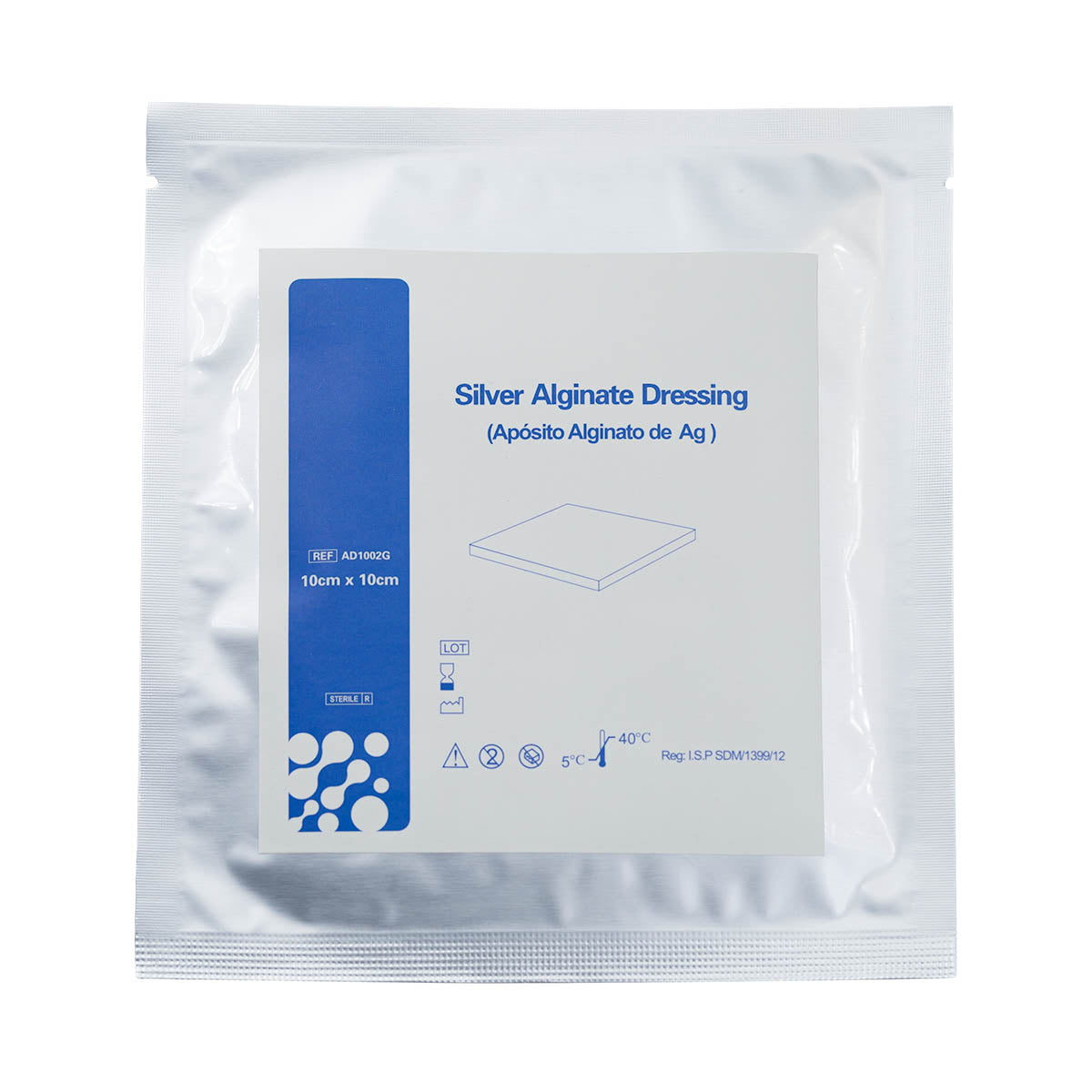 Apósito Alginato de calcio con plata 10 x 10 cm 10 unidades