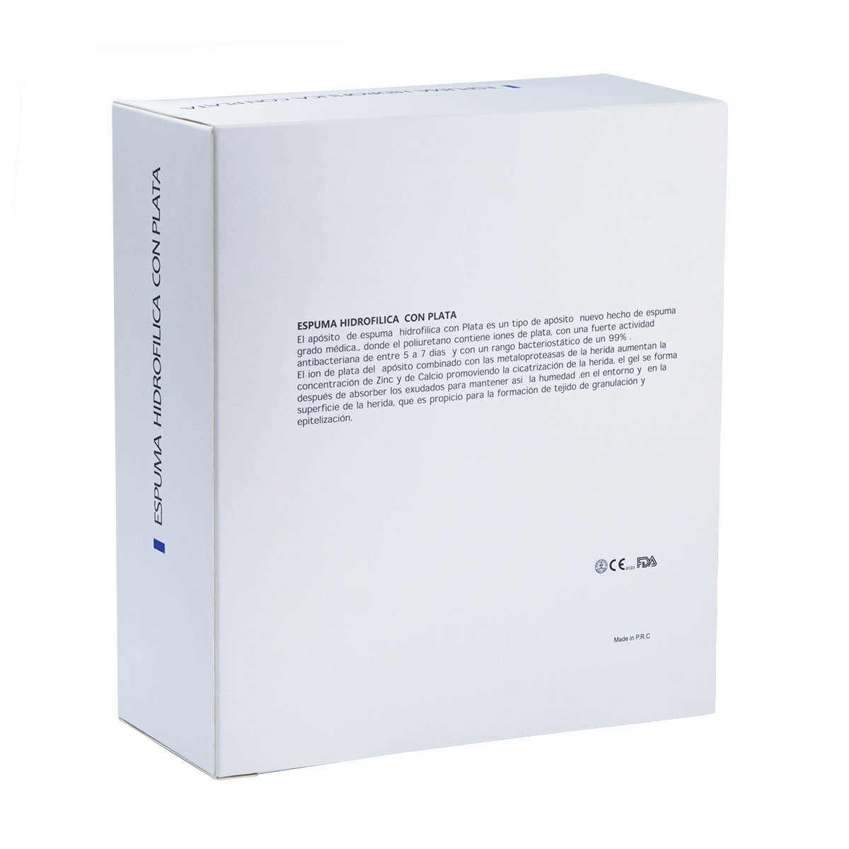 Apósito espuma hidrofilica con plata 10 x 10 cm ( caja 10 unidades)