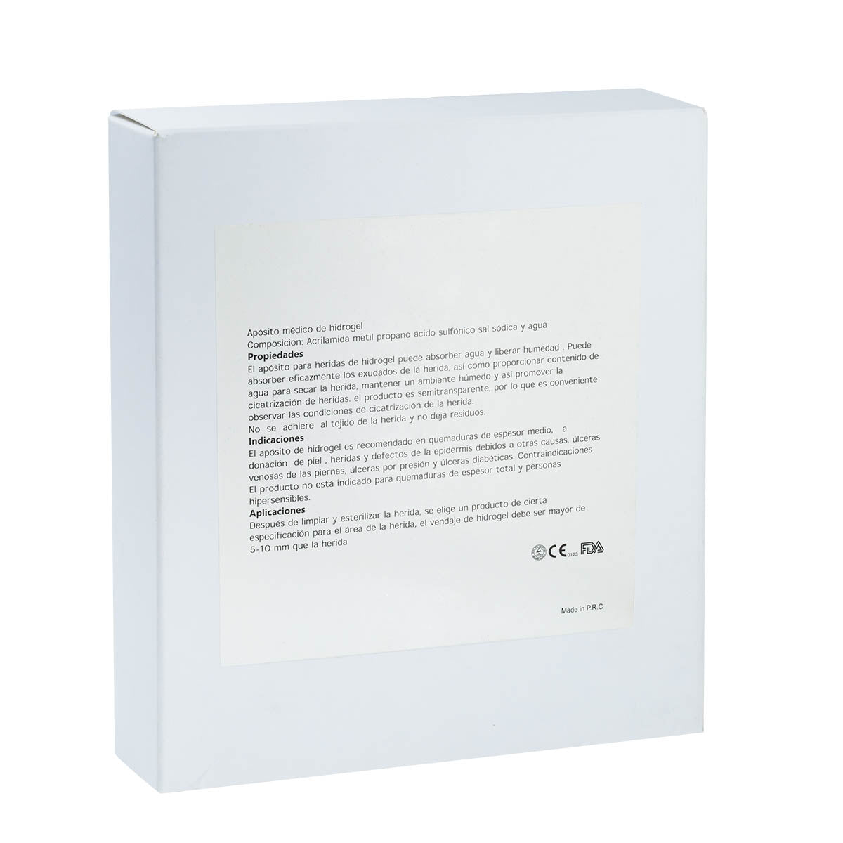Apósito de Hidrogel 10 x 10cm ( caja 10 unidades )