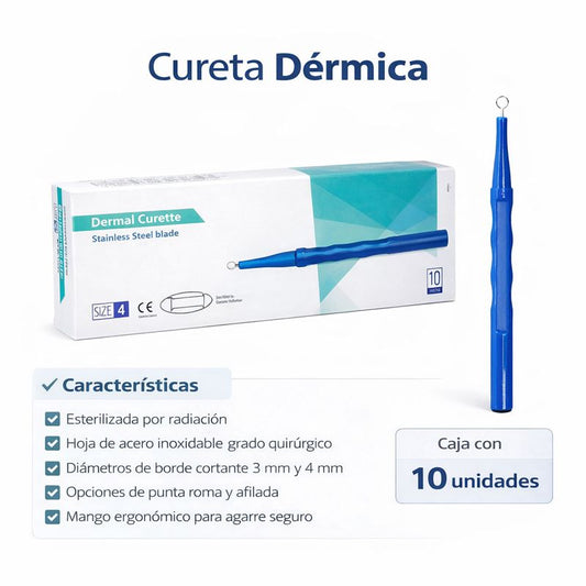 Cureta Dermica o Dermal 4mm ( caja 10 unidades )